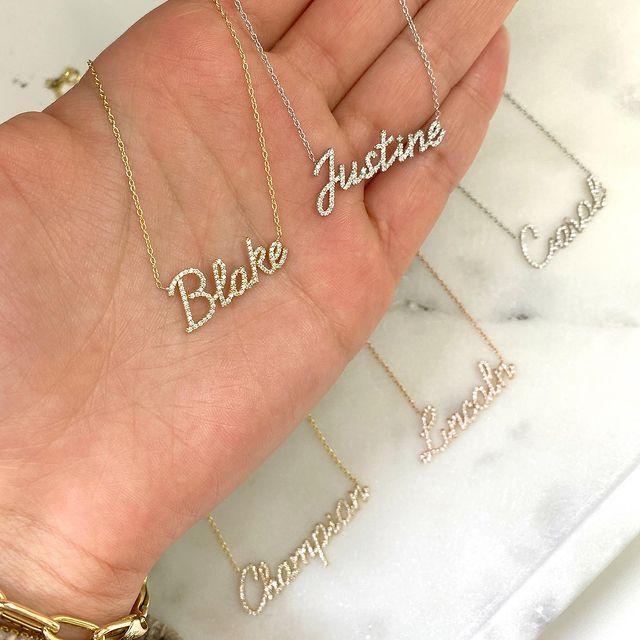 Christmas Gift Personalized Shiny Diamond Name Necklace – Familiajoya