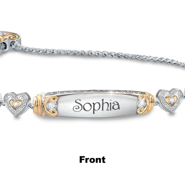 Christmas Gift Bolo Bracelet With Personalized Engravings