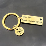 Load image into Gallery viewer, &quot;Drive Safe&quot; Personalized Letter Love Keychain

