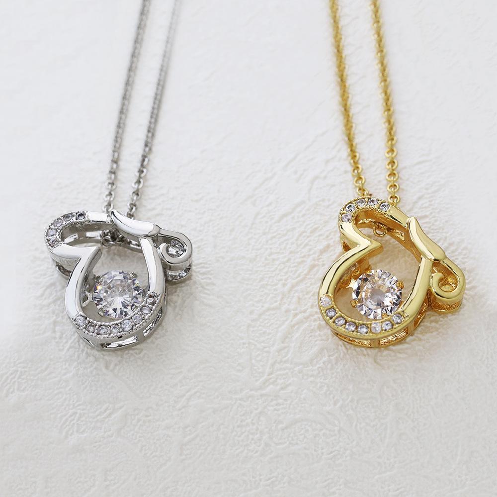 Unique Design, "Beating Heart" Diamond Necklace, Charming!