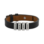 Load image into Gallery viewer, Hot sale for men or Father! Men&#39;s Leather Bracelet with Custom Silver Beads
