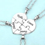 Load image into Gallery viewer, Christmas Family 2 - 8 Pieces Heart Pendant Puzzle Necklace, Bracelet, Keychian
