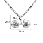 Load image into Gallery viewer, &quot;You Be Fearless Be Strong&quot;, Custom Name Dumbbell Necklace
