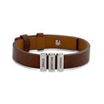 Load image into Gallery viewer, Hot sale for men or Father! Men&#39;s Leather Bracelet with Custom Silver Beads
