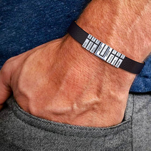 Man's Diamond Bracelet with Personalized Family Nameplates