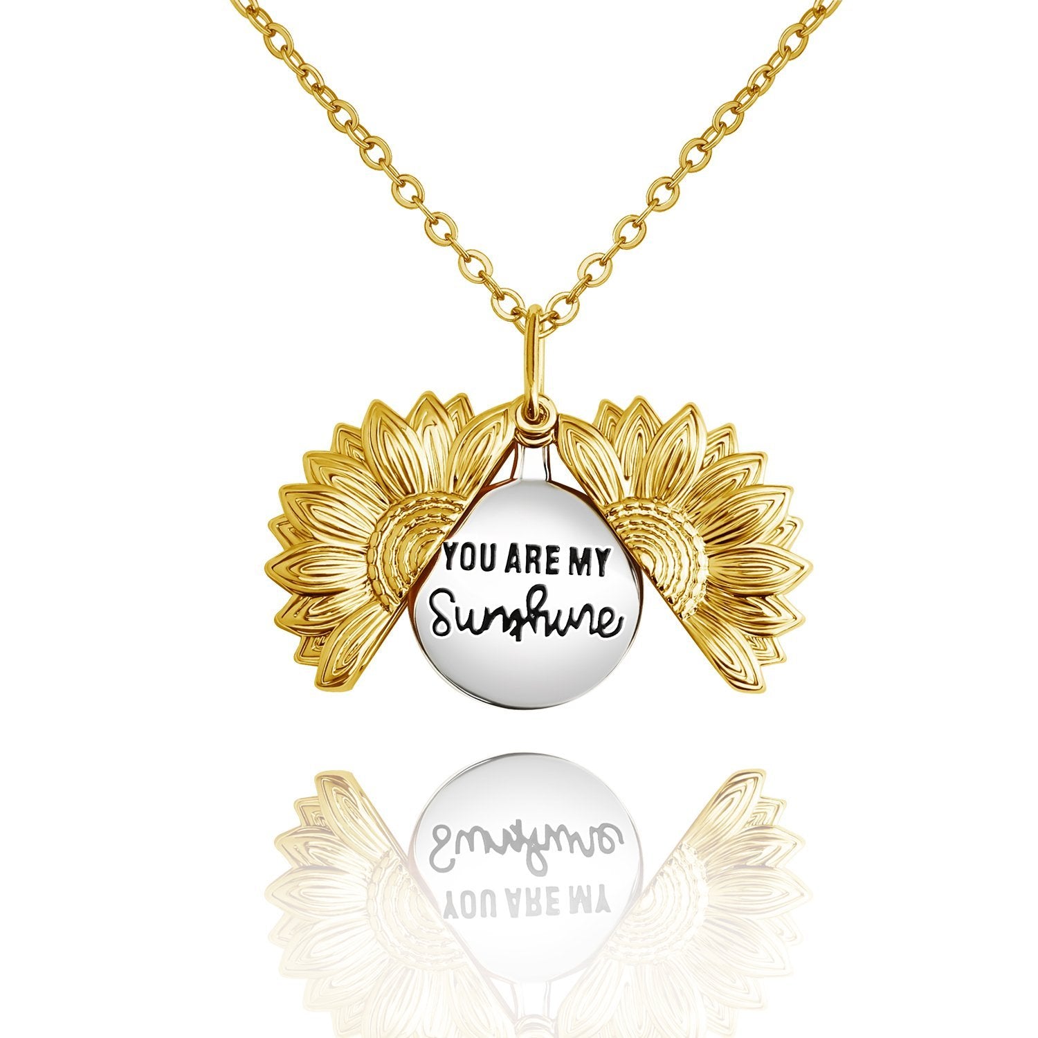 "YOU ARE MY SUNSHINE", Sunflower Necklace for Mother