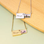 Load image into Gallery viewer, Customized Love Message Stamp Drawer Photo Necklace
