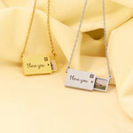 Load image into Gallery viewer, Customized Love Message Stamp Drawer Photo Necklace
