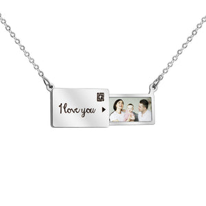 Customized Love Message Stamp Drawer Photo Necklace
