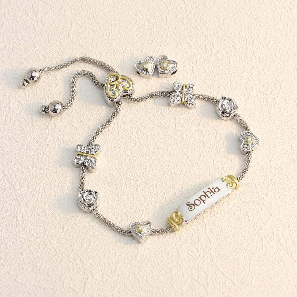 Mother's Day Gift Bolo Bracelet With Personalized Engravings – Familiajoya