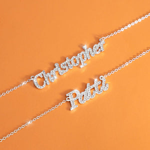 Christmas Gift Personalized Shiny Diamond Name Necklace Sparkling Necklace MelodyNecklace