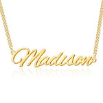 Load image into Gallery viewer, TinyName Custom Name Necklace Personalized 18K Gold Plated Nameplate Customized Jewelry Gift for Women Horizontal Name Necklace Pendant Necklaces Visit the TinyName Store
